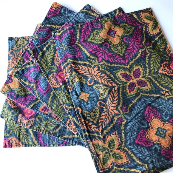 Cost Plus World Market Other - World Market Boho Floral Jewel Tone Placemats Set